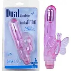  Розовый вибростимулятор розовый Dual Stimulator Butterfly 