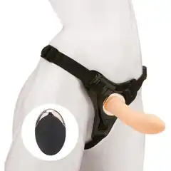 Телесный вибрострапон Vander Wireless Silicone Dong 14 см 