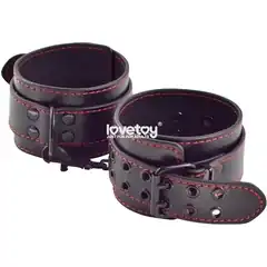  Черные поножи Bondage Fetish Pleasure Ankle cuffs с контрастной строчкой 