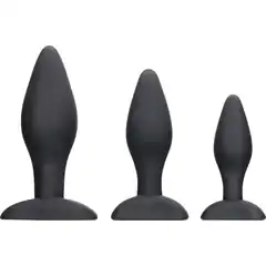  Набор из 3 черных анальных пробок Apex Butt Plug Set 