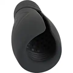  Черный силиконовый вибромастурбатор с нагревом Masturbator with 2 Functions 