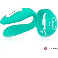  Зеленый вибратор для пар с пультом-часами Weatwatch Dual Pleasure Vibe 