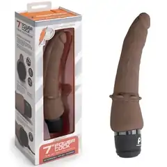  Коричневый анальный вибратор 7 Slim Anal Realistic Vibrator 20 см 