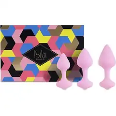  Набор из 3 нежно-розовых анальных пробок Bibi Butt Plug Set 