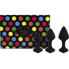  Набор из 3 черных анальных пробок Bibi Butt Plug Set 