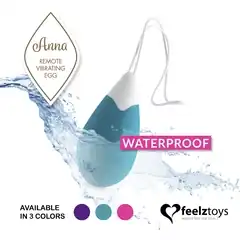  Бирюзовое виброяйцо на радиоуправлении Anna Vibrating Egg Remote 