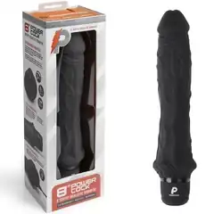  Черный вибратор-реалистик 8 Girthy Realistic Vibrator 24,5 см 