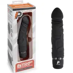  Черный вибратор-реалистик 6.5 Girthy Realistic Vibrator 19 см 