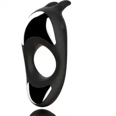  Черное эрекционное кольцо с двумя моторами Zeus Dual Vibe Cock Ring 