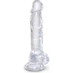  Прозрачный фаллоимитатор 8 Cock with Balls 22,2 см 