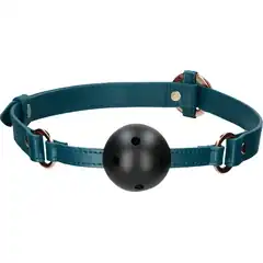  Кляп-шар на зеленых ремешках Breathable Ball Gag 