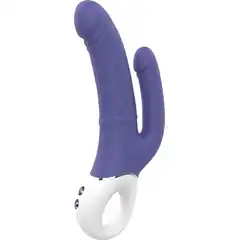  Синий анально-вагинальный вибратор Double Pleasure 23,5 см 