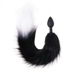  Черная анальная пробка с хвостом Emotions Furry 