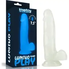  Прозрачный, светящийся в темноте фаллоимитатор Lumino Play Dildo 19 см 