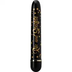  Черно-золотистый классический вибратор Rise and Sparkle 17,8 см 