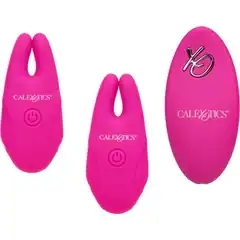  Розовые зажимы для сосков с дистанционным управлением Silicone Remote Nipple Clamps 