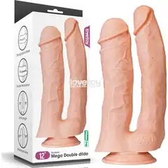  Телесный двойной фаллоимитатор Mega Double dildo 33 см 