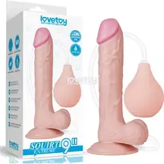  Телесный фаллоимитатор Squirt Extreme с имитацией семяизвержения 23 см 