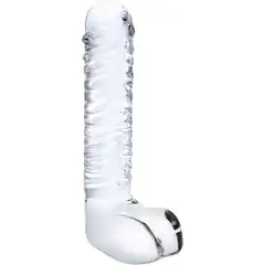  Прозрачный фаллоимитатор 8 Realistic Ribbed Glass Dildo 20,3 см 