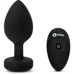  Черная вибропробка Vibrating Jewel Plug XXL 12 см 