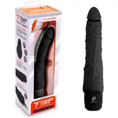 Черный вибратор-реалистик 7 Realistic Vibrator 20 см 