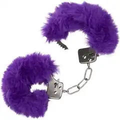  Металлические наручники с фиолетовым мехом Ultra Fluffy Furry Cuffs 
