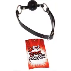  Силиконовый черный кляп-шарик на ремне Black Ballgag 