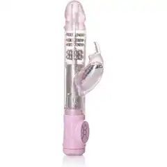  Розовый вибромассажер Thrusting Action Jack Rabbit 19 см 