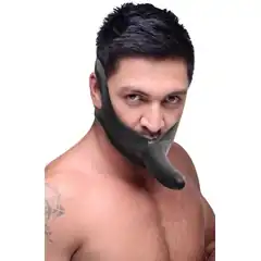  Черный кляп-страпон Masters Mini Face Fuck Strap-On 14 см 