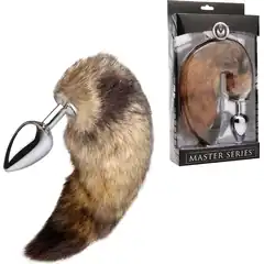  Металлическая анальная пробка с хвостом лисицы Master Series Untamed Fox Tail Anal Plug 9 см 