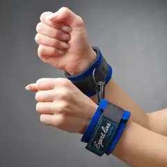  Стильные синие наручники из неопрена 