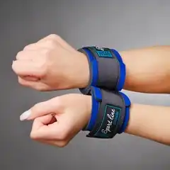  Синие наручники для начинающих с застежками на липучках 