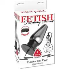  Чёрная анальная пробка EXTREME BUTT PLUG для электростимуляции 12,7 см 