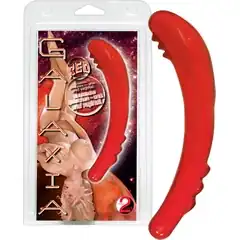  Красный двусторонний фаллоимитатор Galaxia 19 см 