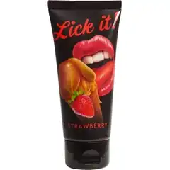  Съедобная смазка Lick It с ароматом клубники 100 мл 