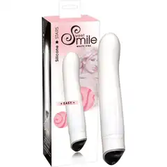 Белоснежный вибратор Smile Easy из силикона 22 см 