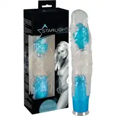  Вибратор-фаллос с блёстками Starlight Pleasure 24 см 