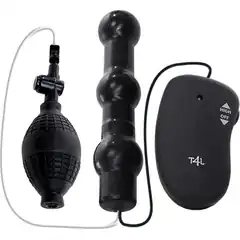  Чёрный анальный вибромассажер с функцией расширения INFLATABLE ANAL VIBE JOE 12,5 см 
