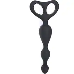  Чёрная анальная цепочка ANAL ANCHOR SILICONE 16,5 см 
