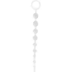  Прозрачная анальная цепочка с колечком JAMMY JELLY ANAL 10 BEADS CRYSTAL 32 см 