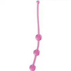  Розовая анальная цепочка JAMMY JELLY ANAL 3 BEADS PINK 15 см 