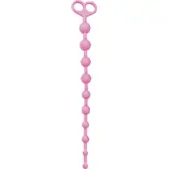  Розовая анальная цепочка из 10 звеньев ANAL JUGGLING BALL SILICONE 33,6 см 