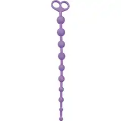  Фиолетовая анальная цепочка с 10 звеньями ANAL JUGGLING BALL SILICONE 33,6 см 