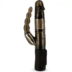 Дымчатый вибратор с анальным хвостом DOUBLE VIBE BLACK ROGER 21 см 