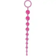  Розовая анальная цепочка с 10 шариками JAMMY JELLY ANAL 10 BEADS 32 см 