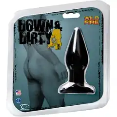  Чёрная анальная пробка Wildfire Down Dirty 4 Butt Plug 11 см 