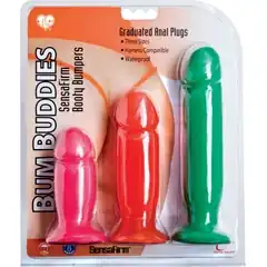  Набор из 3 разноцветных анальных пробок TLC Bum Buddies 