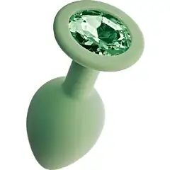  Салатовая анальная пробка с кристаллом Gamma-M 8,1 см 