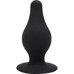  Черный анальный стимулятор DUAL DENSITY PLEASURE PLUG L 10,2 см 