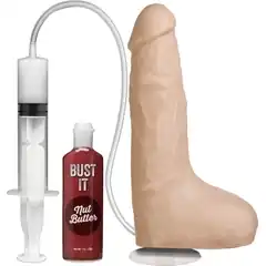  Телесный фаллоимитатор с имитацией семяизвержения Bust It Squirting Realistic Cock 23,36 см 